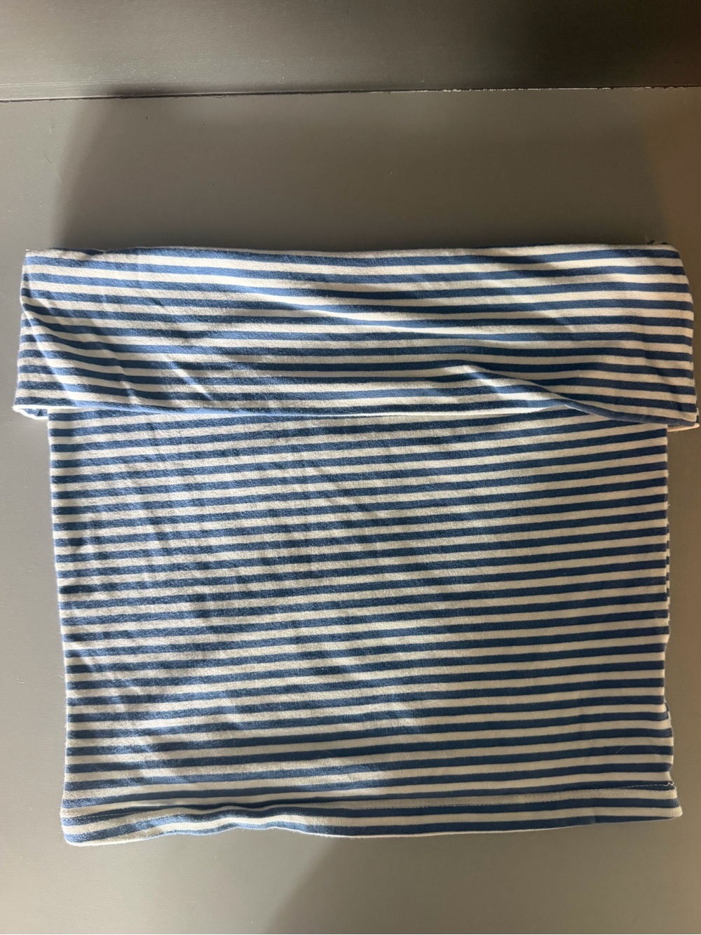 Blue and White striped Tube Top